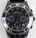 Marc Jacobs Blade Chronograph Black Dial Black Steel Strap Watch for Women - MBM3083 Authentic Buy Shop Now