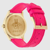 Gucci G Timeless Quartz Pink Dial Pink Leather Strap Watch For Women - YA1264115 Authentic Buy Shop Now