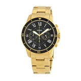Fossil Inscription Automatic Black Dial Gold Steel Strap Watch for Men - FS5267 Authentic Buy Shop Now