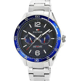 Tommy Hilfiger Erik Chronograph Blue Dial Silver Steel Strap Watch for Men - 1791366 Authentic Buy Shop Now