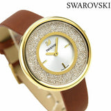 Swarovski Crystalline Pure White Dial Brown Leather Strap Watch for Women - 5275040 Authentic Buy Shop Now