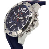 Tommy Hilfiger Nolan Chronograph Blue Dial Blue Rubber Strap Watch for Men - 1791142 Authentic Buy Shop Now