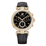 Swarovski Era Journey Chronograph Black Dial Black Leather Strap Watch for Women - 5295320 Authentic Buy Shop Now