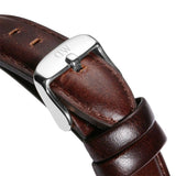 Daniel Wellington Dapper Bristol White Dial Brown Leather Strap Watch For Women - DW00100090 Authentic Buy Shop Now