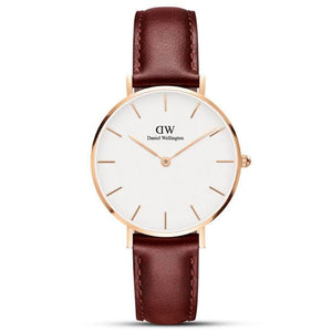 Daniel Wellington Petite St Mawes White Dial Brown Leather Strap Watch For Women - DW00100175 Authentic Buy Shop Now