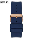 Guess Genesis Quartz Blue Dial Blue Silicone Strap Watch For Men - W1254G3 Authentic Buy Shop Now