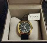 Gucci GG2570 Black Dial Black Leather Strap Watch For Men - YA142310 Authentic Buy Shop Now