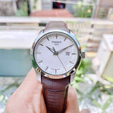 Tissot T Classic Couturier Chronograph White Dial Brown Leather Strap Watch For Men - T035.410.16.031.00 Authentic Buy Shop Now