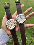 Fossil Grant Chronograph White Dial Brown Leather Strap Watch for Men - FS4991 Authentic Buy Shop Now