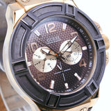 Guess Rigor Analog Brown Dial Brown Leather Strap Watch For Men - W0040G3 Authentic Buy Shop Now