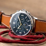 Fossil Forrester Chronograph Blue Dial Brown Leather Strap Watch for Men - S5607 Authentic Buy Shop Now