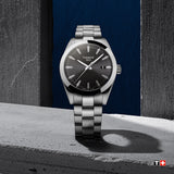 Tissot Gentleman Black Dial Silver Steel Strap Watch For Men - T127.410.11.051.00 Authentic Buy Shop Now