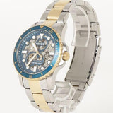Fossil FB-01 Automatic Skeleton Blue Dial Two Tone Steel Strap Watch for Men - ME3191 Authentic Buy Shop Now