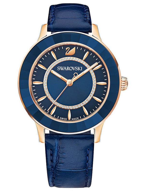Swarovski Octea Lux Blue Dial Blue Leather Strap Watch for Women - 5414413 Authentic Buy Shop Now