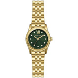 Michael Kors Lexington Pave Three-Hand Green Dial Gold Steel Strap Watch for Women - MK4842 Authentic Buy Shop Now