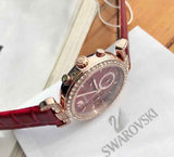 Swarovski Era Journey Red Dial Red Leather Strap Watch for Women - 5416701 Authentic Buy Shop Now