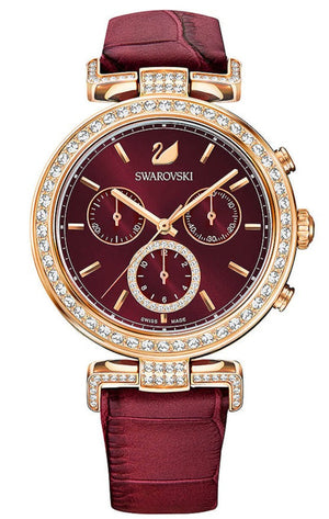 Swarovski Era Journey Red Dial Red Leather Strap Watch for Women - 5416701 Authentic Buy Shop Now