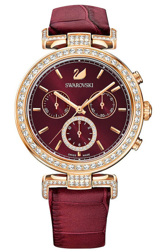 Swarovski Era Journey Red Dial Red Leather Strap Watch for Women - 5416701 Authentic Buy Shop Now