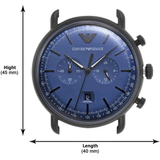 Emporio Armani Aviator Chronograph Blue Dial Black Mesh Bracelet Watch For Men - AR11201 Authentic Buy Shop Now