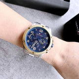 Tommy Hilfiger Blaze Chronograph Blue Dial Silver Steel Strap Watch for Men - 1792031 Authentic Buy Shop Now