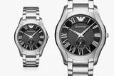 Emporio Armani Valente Quartz Black Dial Silver Steel Strap Watch For Men - AR11086 Authentic Buy Shop Now