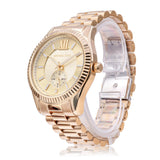 Michael Kors Lexington Quartz Gold Dial Gold Steel Strap Watch For Men - MK8947 Authentic Buy Shop Now