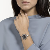 Swarovski Crystal Rose Black Dial Rose Gold Steel Strap Watch for Women - 5484050 Authentic Buy Shop Now