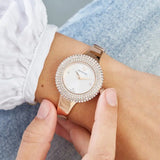 Swarovski Crystal Rose Silver Dial Rose Gold Steel Strap Watch for Women - 5484073 Authentic Buy Shop Now