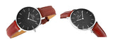 Daniel Wellington Classic Petite St Mawes Black Dial Brown Leather Strap Watch For Women - DW00100181 Authentic Buy Shop Now