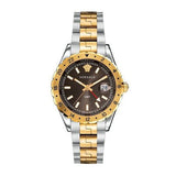 Versace Hellenyium GMT Black Dial Two Tone Steel Strap Watch for Men - V11040015 Authentic Buy Shop Now