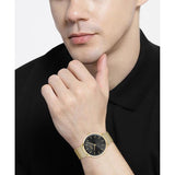 Hugo Boss Horizon Quartz Black Dial Gold Mesh Bracelet Watch For Men - 1513735 Authentic Buy Shop Now