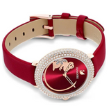 Swarovski Crystal Frost Red Dial Red Leather Strap Watch for Women - 5519226 Authentic Buy Shop Now