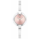 Movado Bela Museum Pink Dial Silver Steel Strap Watch For Women - 0606596 Authentic Buy Shop Now