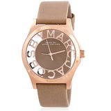 Marc Jacobs Henry Dinky Skeleton Beige Dial Beige Leather Strap Watch for Women - MBM1245 Authentic Buy Shop Now
