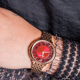 Swarovski Crystalline Chic Red Dial Rose Gold Steel Strap Watch for Women - 5547608 Authentic Buy Shop Now
