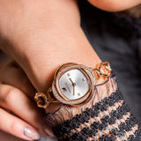 Swarovski Crystal Flower Silver Dial Rose Gold Steel Strap Watch for Women - 5547626 Authentic Buy Shop Now