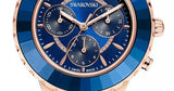Swarovski Octea Lux Chrono Blue Dial Blue Leather Strap Watch for Women - 5563480 Authentic Buy Shop Now