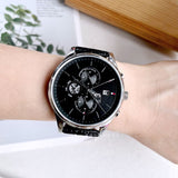 Tommy Hilfiger Weston Chronograph Black Dial Black Leather Strap Watch For Men - 1710502 Authentic Buy Shop Now