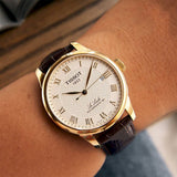 Tissot Le Locle Powermatic 80 Gold Dial Brown Leather Strap Watch For Men - T006.407.36.263.00 Authentic Buy Shop Now