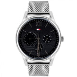 Tommy Hilfiger Damon Quartz Chronograph Black Dial Silver Mesh Bracelet Watch for Men - 1791415 Authentic Buy Shop Now