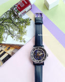 Fossil Boyfriend Skeleton Blue Dial Blue Leather Strap Watch for Women - ME3136 Authentic Buy Shop Now