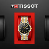 Tissot Automatics III Day Date Black Dial Two Tone Steel Strap Watch For Men - T065.430.22.051.00 Authentic Buy Shop Now