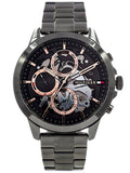 Tommy Hilfiger Henry Chronograph Grey Dial Grey Steel Strap Watch For Men - 1710479 Authentic Buy Shop Now
