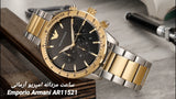 Emporio Armani Analog Chronograph Black Dial Two Tone Steel Strap Watch For Men - AR11521 Authentic Buy Shop Now