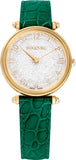 Swarovski Crystalline Wonder Silver Dial Green Leather Strap Watch for Women - 5656893 Authentic Buy Shop Now