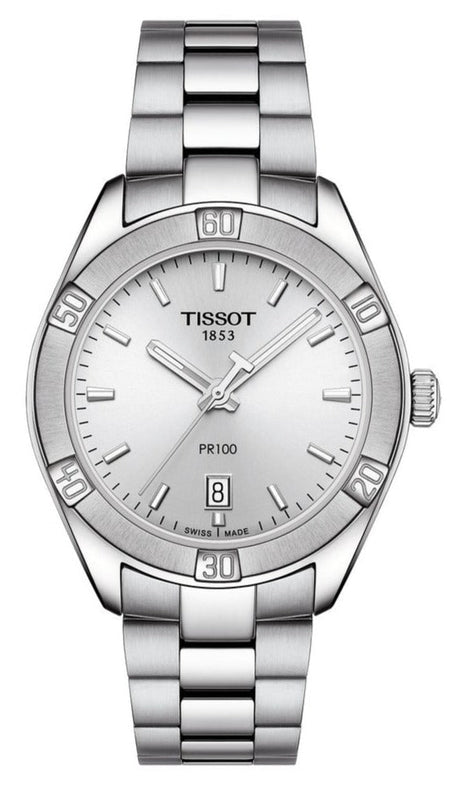 Tissot PR 100 Sport Chic Silver Dial Silver Steel Strap Watch for Women - T101.910.11.031.00 Authentic Buy Shop Now