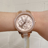 Michael Kors Tibby Chronograph Crystals Rose Gold Dial Rose Gold Steel Strap Watch For Women - MK6826 Authentic Buy Shop Now