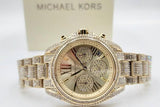 Michael Kors Mini Bradshaw Crystals Gold Dial Gold Steel Strap Watch For Women - MK6494 Authentic Buy Shop Now
