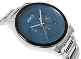 Hugo Boss Peak Chronograph Blue Dial Silver Steel Strap Watch for Men - 1513763 Authentic Buy Shop Now
