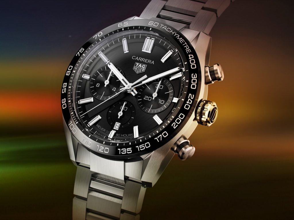 Tag Heuer Carrera Automatic Chronograph Black Dial Silver Steel Strap Watch for Men - CBN2A1B.BA0643 Authentic Buy Shop Now